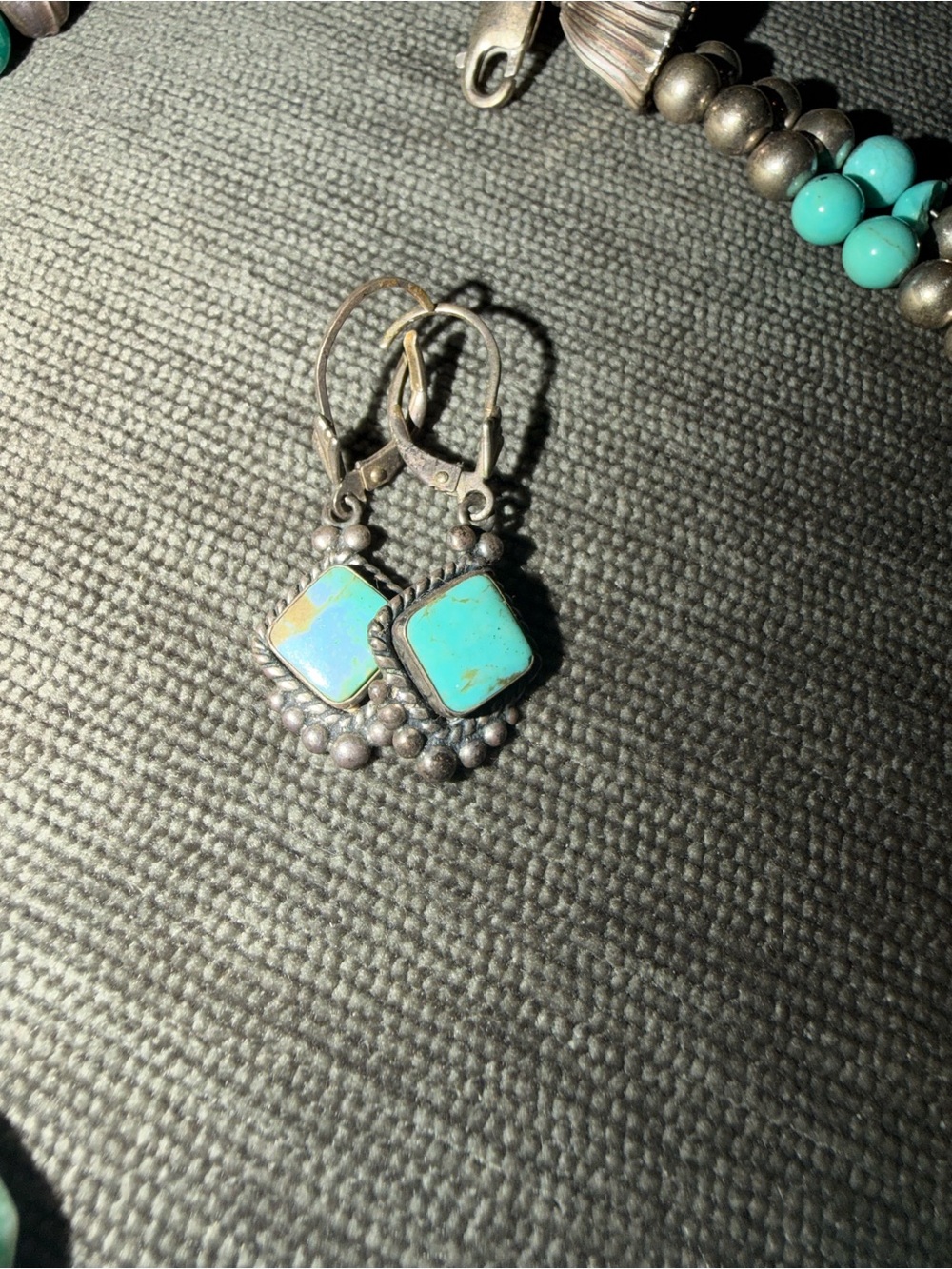 Turquoise Bead Necklace with Pendant - Women's Jewelry - Picture 4 of 6